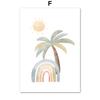 Cartoon Boho Dinosaur Rainbow Sun Cloud Nursery Wall Art Canvas Painting Nordic Posters And Prints Pictures Baby Kids Room Decor