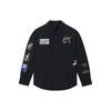 Embroidered Denim Jacket With Fun Side Sleeve Pattern Men Outerwear Black AFDSC39-1