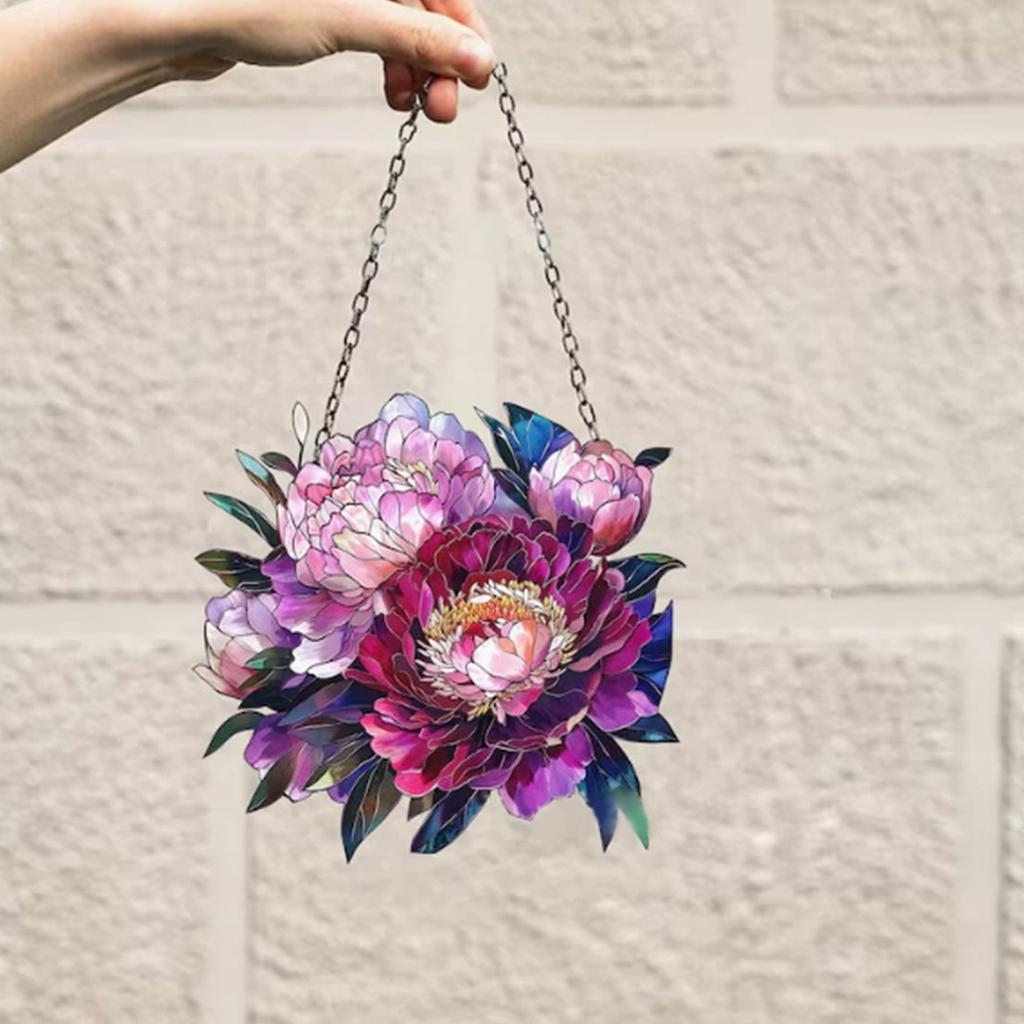 2D Art Flower Нарисованное украшение на окно Подвесное акриловое украшение на окно Подвесное, креативное освещение Подвесной светильник для дома Подвесное украшение