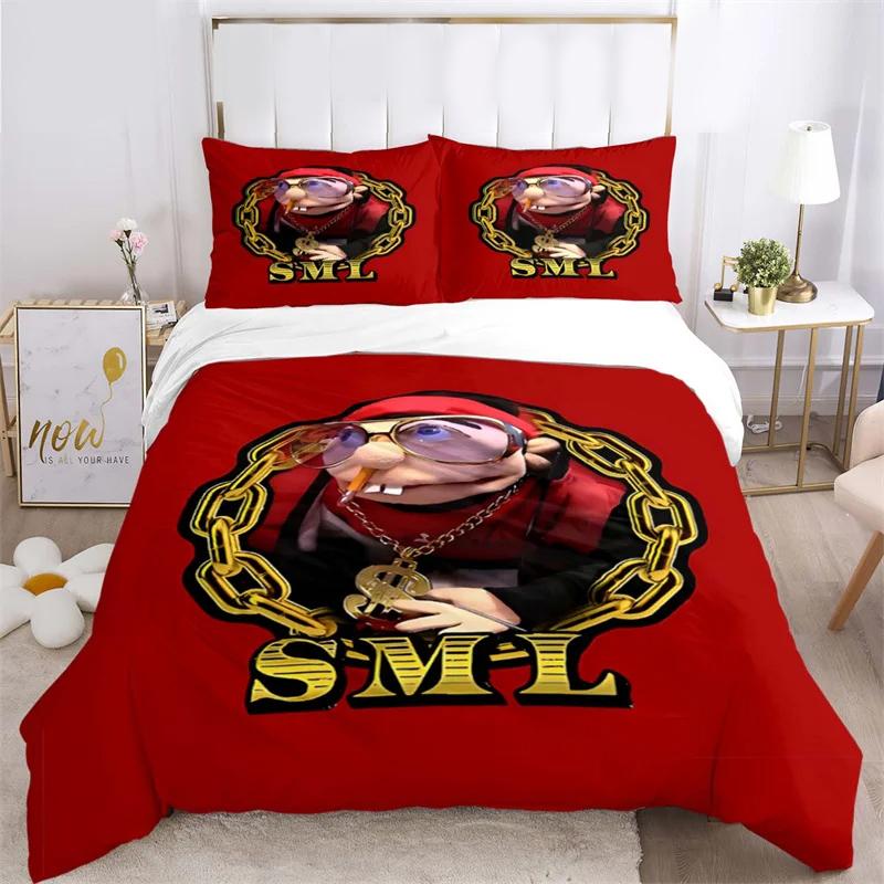 3D-принт с рисунком SML Jeffy Комплект постельного белья, пододеяльник, одеяло, комплект постельного белья, наволочка, размер King Queen Twin для мальчиков и девочек для взрослых