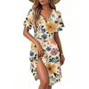 Women's Casual Fashion Dress Vintage Floral Floral Short Sleeve V-neck Dress