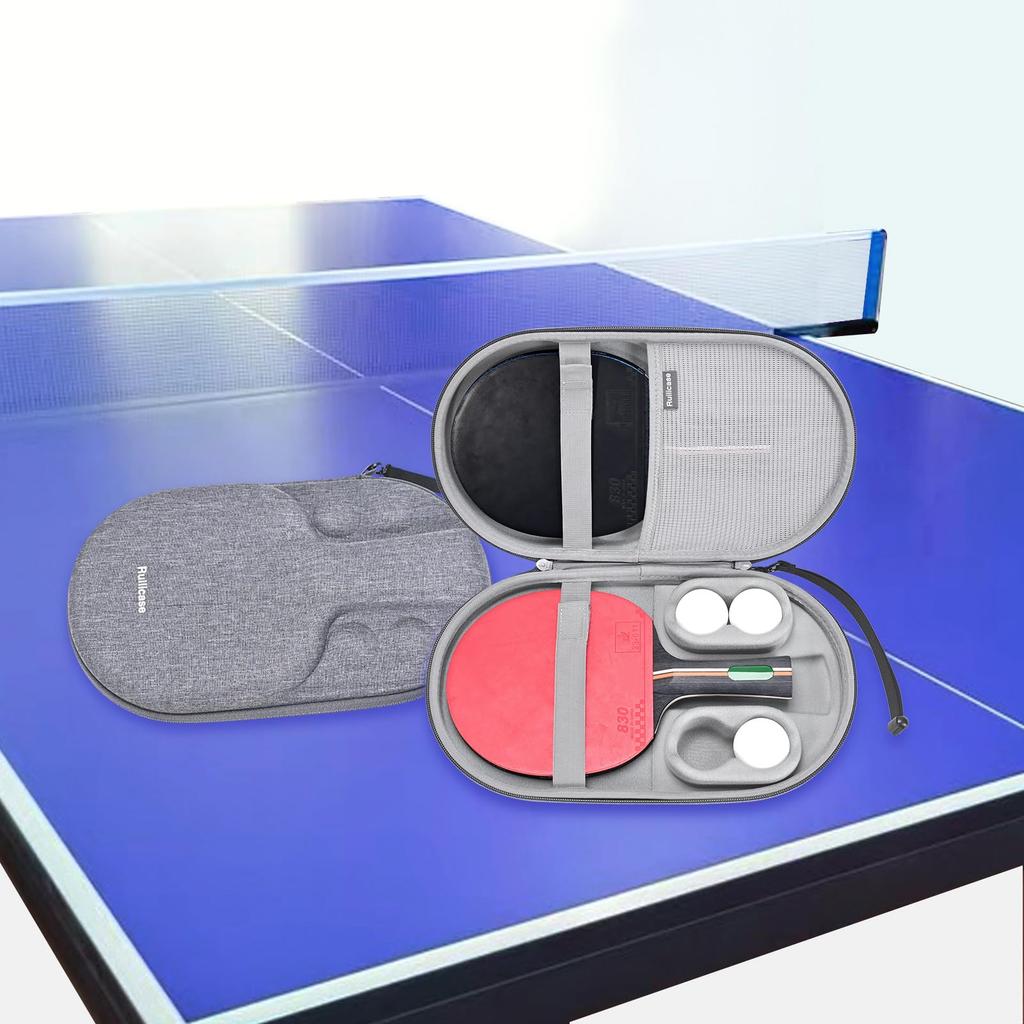 Чехол для хранения Ruilicase для настольного тенниса Пинг-понг Настольный теннис 2 ракетки и 4 мяча Серый Ракетки/Пинг-понговые биты/Шестиугольные ракетки, - (Только случай)