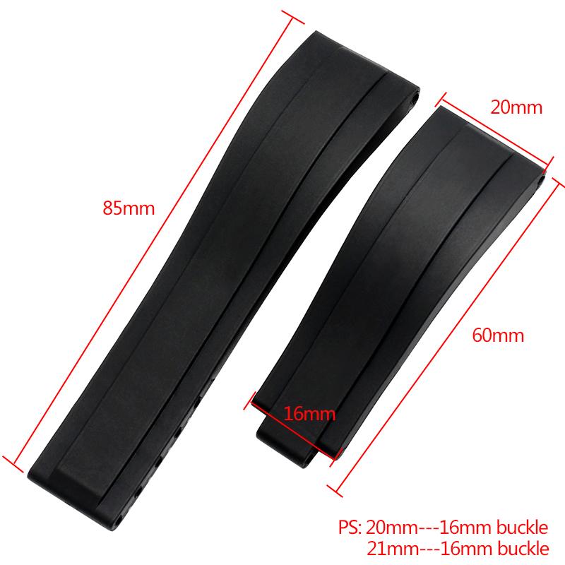 Резиновый ремешок для часов Seiko Tudor Citizen с пряжкой из нержавеющей стали, водонепроницаемый браслет для часов 20 мм 21 мм черный синий