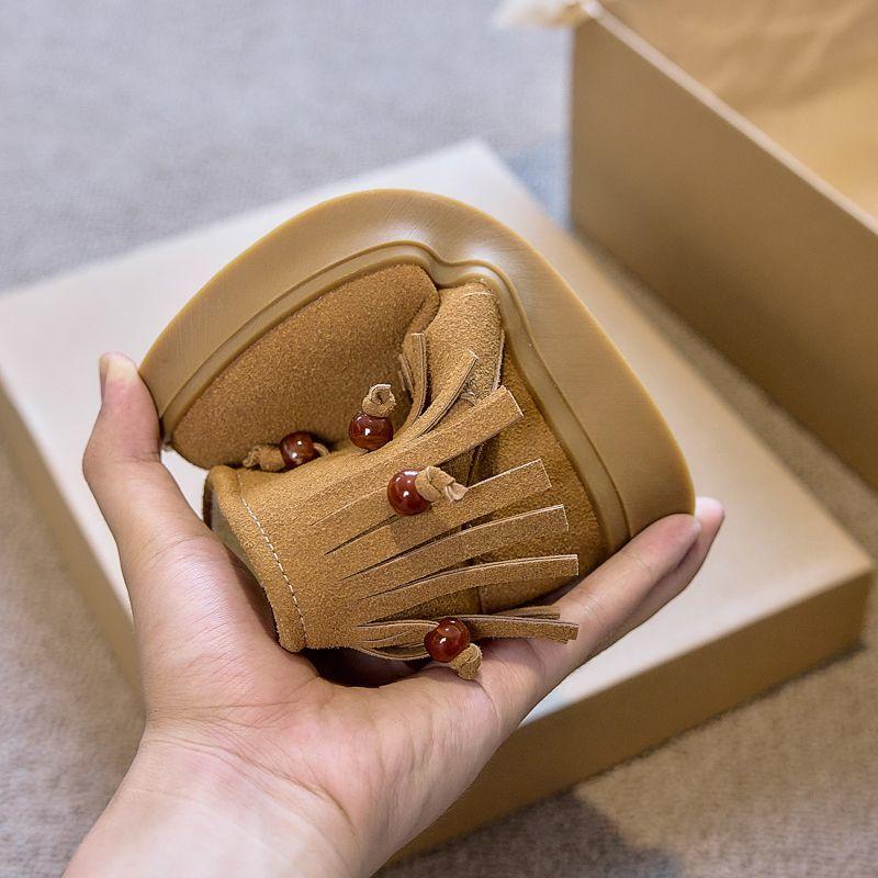 Girls' Fashionable Anti-slip Boots, Winter Children's Princess Tassel Ankle Boots