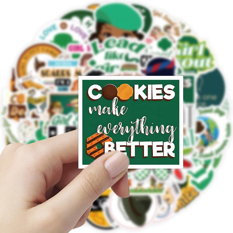 10/60 шт. Мультяшные наклейки «Девочки-скауты», наклейки-граффити «Печенье девочек-скаутов» для DIY, багажа, ноутбука, скейтборда, мотоцикла, велосипеда