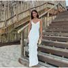 3D Flower Knit Dress Women V-neck Sleeveless Sling Long Beach Summer Slim Lady Robes