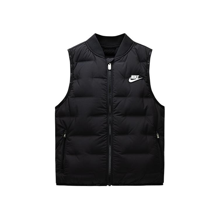 Nike Теплый удобный универсальный пуховый жилет Классический дизайн с логотипом Детские жилеты Черный NY2442027PS-001