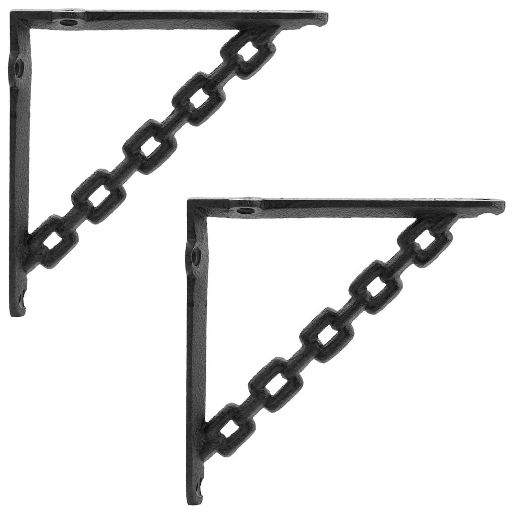 Wall Shelf Brackets 2 pcs Black 14.5 x 14.5 x 3 cm Steel