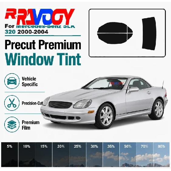 For Mercedes-Benz SLK 320 2000-2004 RAVOOY Pre-Cut Window Tint Film Vehicle-Specific Full Kit Front & Rear Windows Precision-Cut