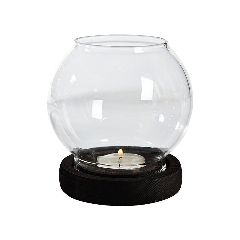 1 шт., украшение для круглого стола, подсвечники, ветрозащитный подсвечник, стеклянный прозрачный