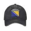 Флаг Боснии и Герцеговины Бейсболка Винтажная Потертая Хлопковая Кепка Snapback Унисекс Стиль Для Активного Отдыха Путешествий Подарочные Кепки Кепка