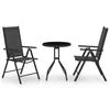 VidaXL Bistro Furniture 3 Pcs Aluminium and Textilene Black
