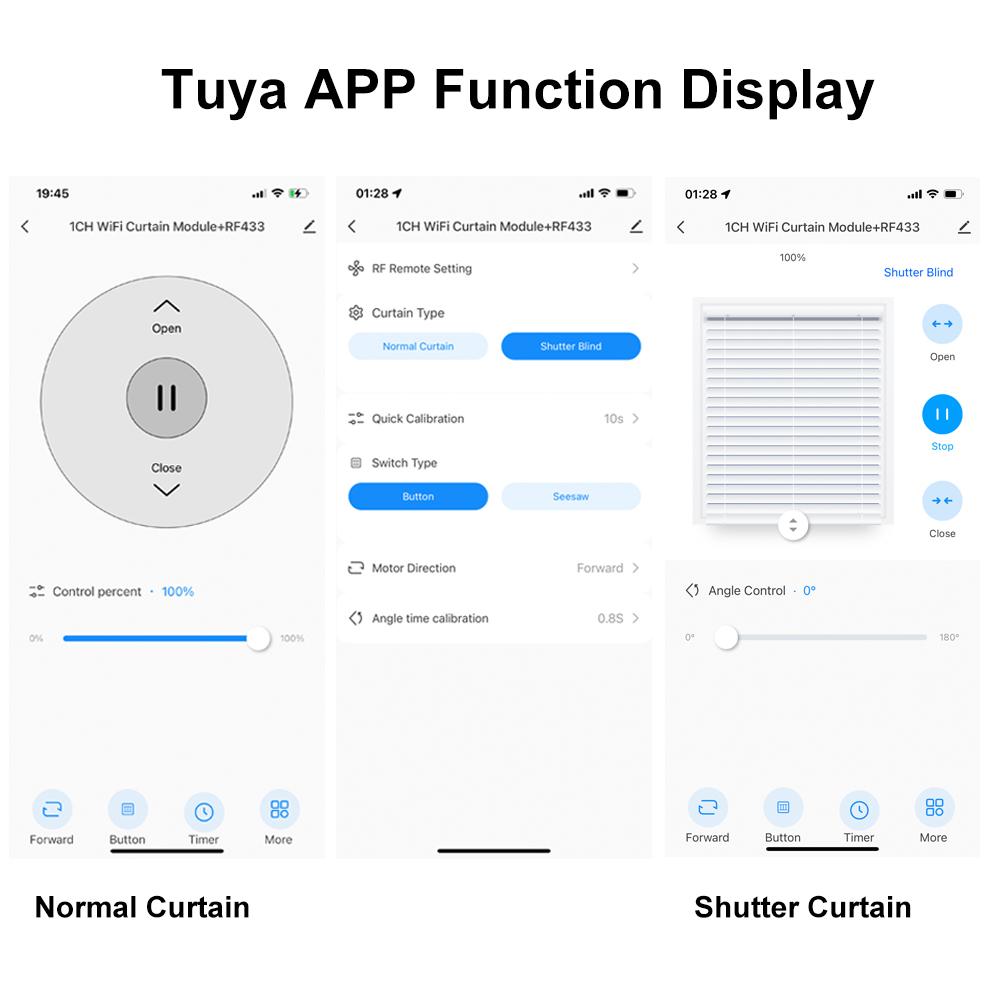 Tuya WiFi Умный выключатель для штор и жалюзи RF433МГц Приложение Smart Life Голосовое управление с Google Home Alexa Для электрических рулонных штор