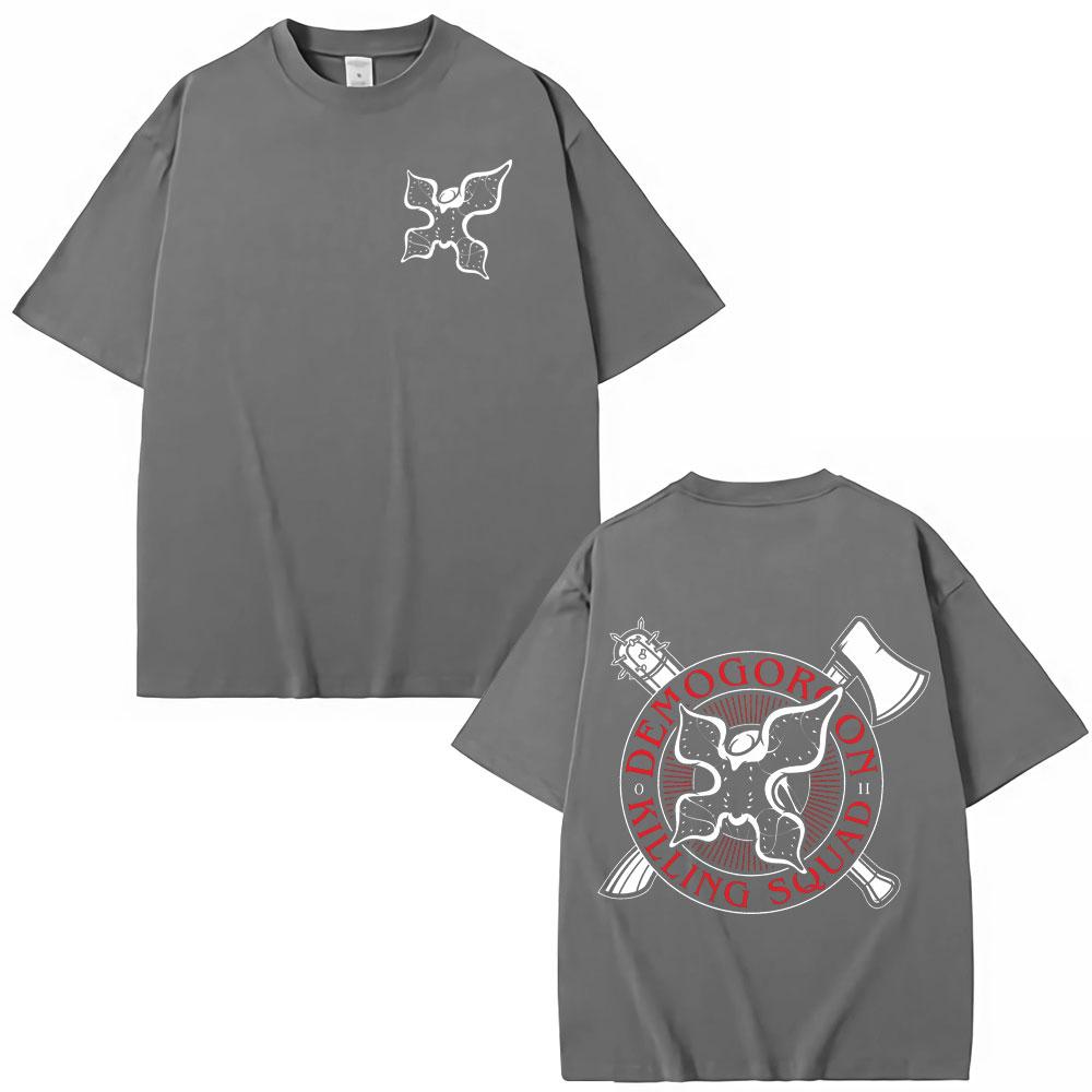 Eddie Munson Demogorgon Tshirt with Cannibal Flower Pattern 2026 Summer Pure Cotton Printed Loose Casual Tshirt