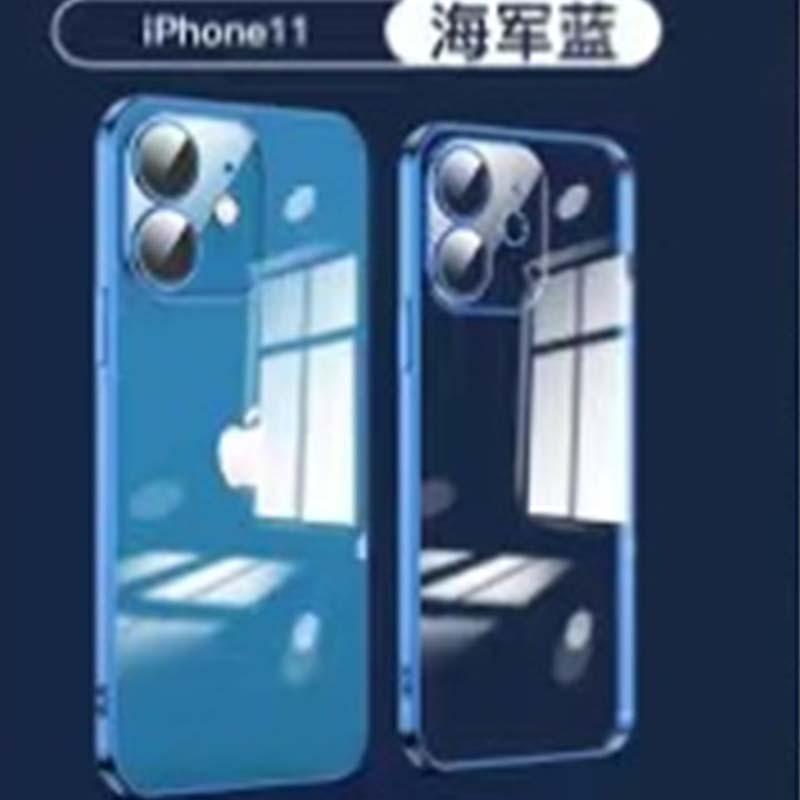 Lens film electroplated simple design suitable for Apple 14 Pro Max phone case, transparent iPhone 13 anti-drop 12 protective case