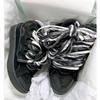 Men'S And Women'S Leather Splicing LaceUp Sports And Leisure Shoes Retro Board Shoes Dad Shoes