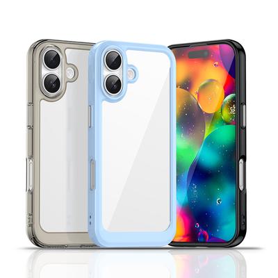 Для чехла iPhone 17 Для Apple iPhone 17 Air iPhone 17 Pro Max Чехол ТПУ Прозрачный ПК + Силиконовый Противоударный Защитный Чехол для Телефона