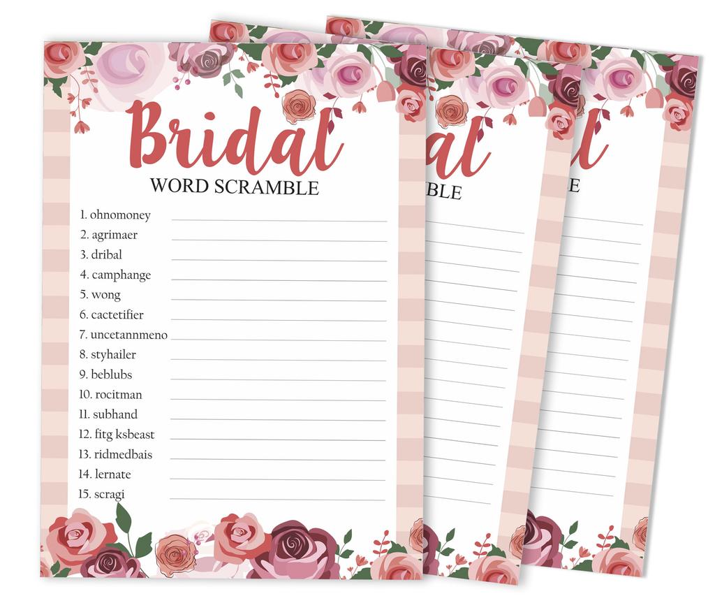 Inkdotpot 50A FloralA BingoA GameA CardsA For Bridal Wedding Shower Bachelorette Party Bulk Blank Square Fill In Gift