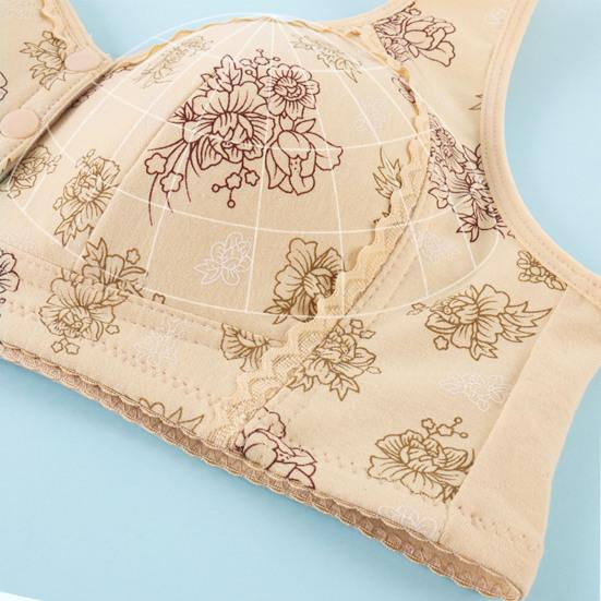 Женский спортивный бюстгальтер с ремешком на передней кнопке, беспроводной, с хорошей застежкой, с цветочным принтом, эластичный, воздухопроницаемый на плечах, противоударный, пуш-ап