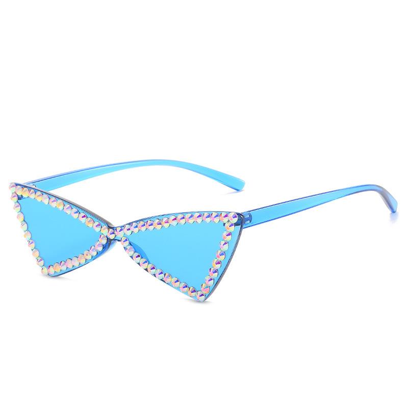 Vintage Cute Cat Eye Diamond Sunglasses Personality Candy Color Women Sun Glasses UV400