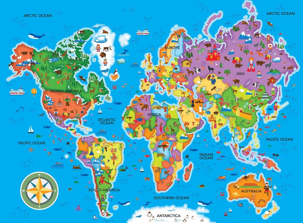 MasterPieces Masterpieces Educational Map World Creative Kids First Choice Award Stem Products 60 Piece Jigsaw Puzzle Ages Mom's 5+