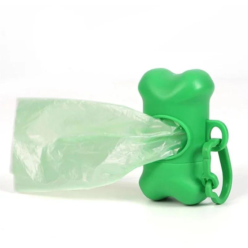 Pet Dog Poop Bag Bone Shape Dispenser Waste Garbage Carrier Holder Dispensers Poop Bag Dogs Trash Cleaning Tool Pet Products