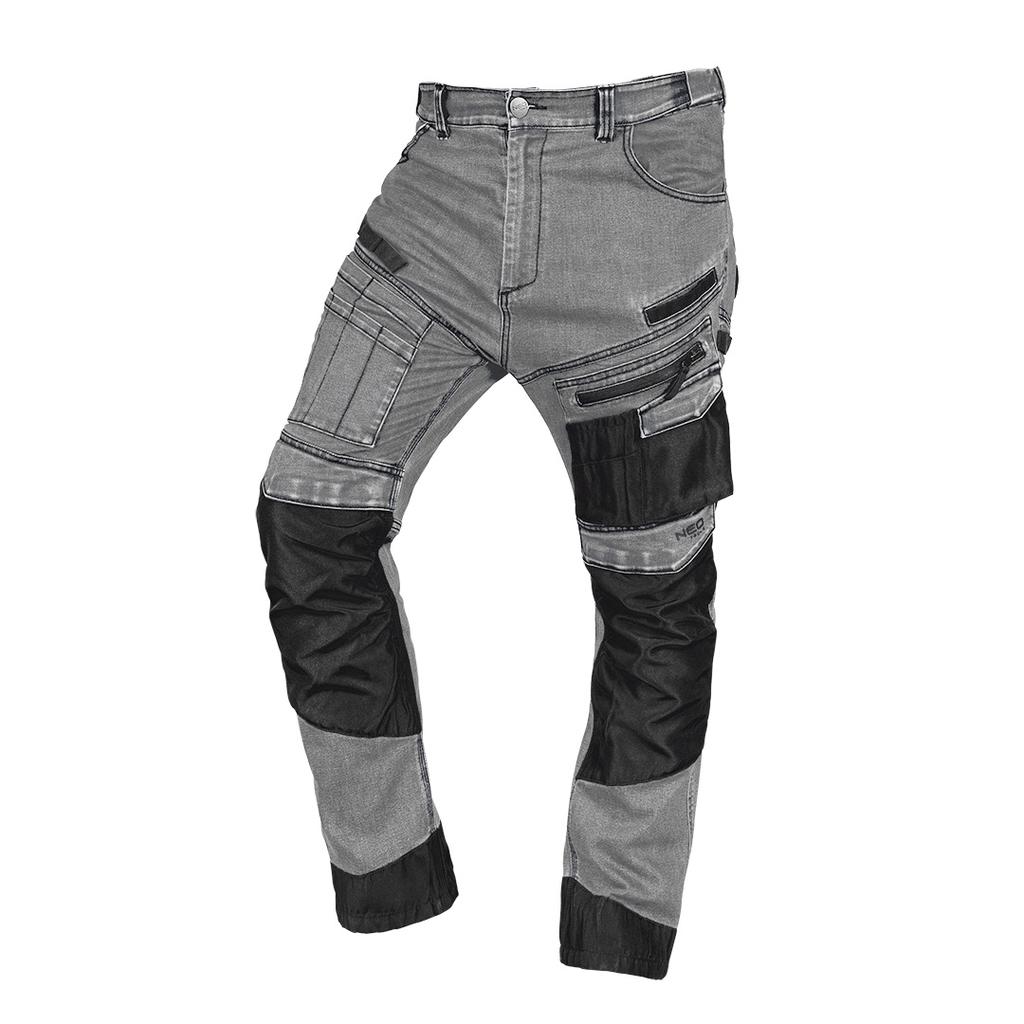 Spodnie robocze DENIM, wzmocnienia Oxford, szare, rozmiar S
