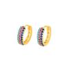 Color Zirconia Earrings Micro-set Geometric Earrings Temperament Simple Personality Earrings Hypoallergenic Hoops