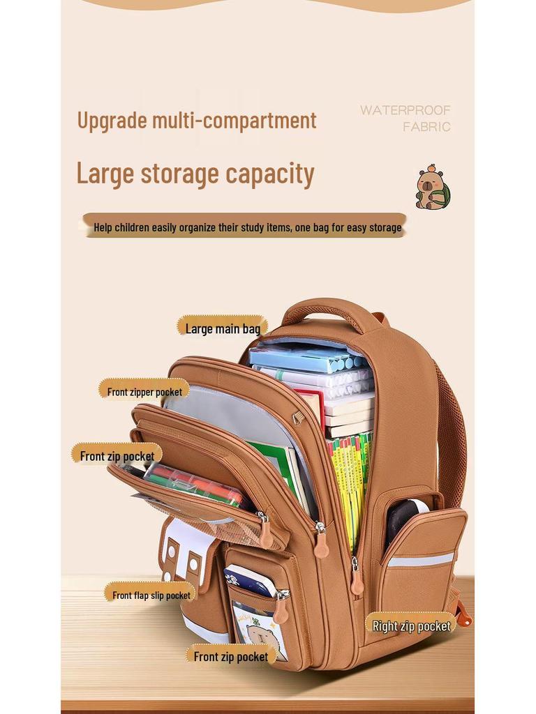 Легкий детский рюкзак с защитой позвоночника для 1-6 классов, большой вместимости, идеально подходит для мальчиков и девочек.