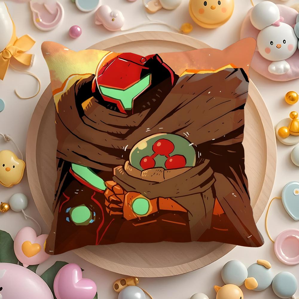 Чехол на подушку Аниме M-Metroid для дома и автомобиля, многоцелевой, двусторонний, мягкий и прочный для повседневного использования