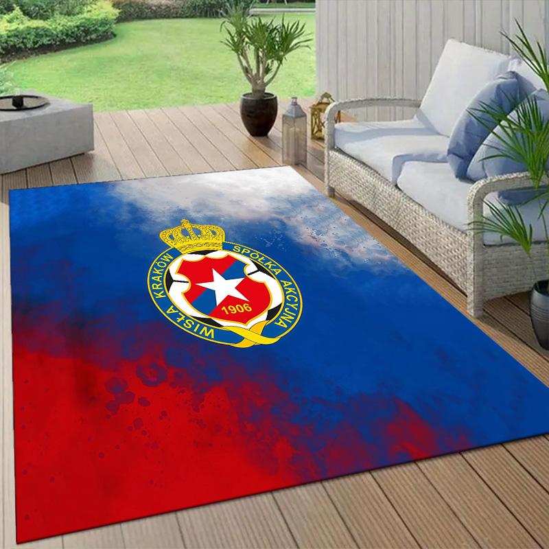 Red Star Belgrade Flannel Pattern Square Carpet,Area Rug,Carpet Rug for Living Room Bedroom Sofa Playroom Decor,Non-slip Floor Mat