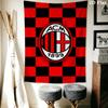 Логотип AC Milan Настенное Полотно Печатное Тканевое Покрывало Декоративные Гобелены для Спальни Гостиной Домашний Декор