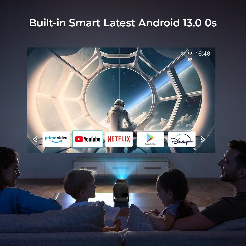 Портативный 4K Android-проектор CrossV1 HY500, HD 1080P, беспроводное дублирование экрана, для дома и улицы.