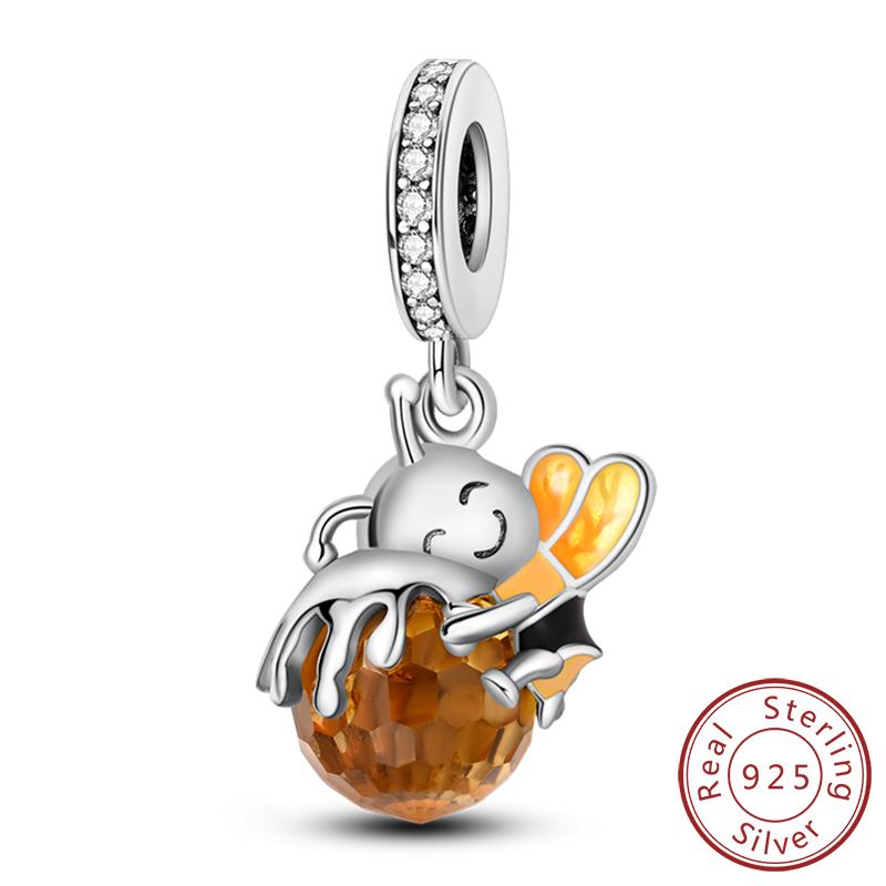 Оригинальные шармы-подвески из меди в виде светлячка, пчелы, бабочки, колибри для браслетов, женские украшения в подарок