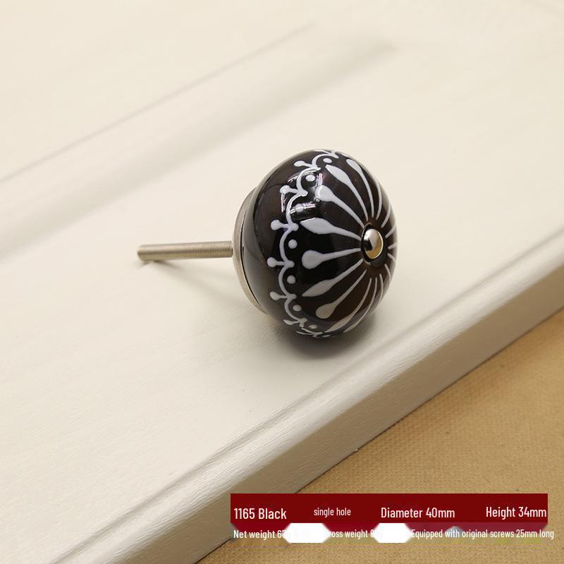 Китайская пасторальная керамическая круглая ручка, расписанная вручную, для тумбочек или ящиков