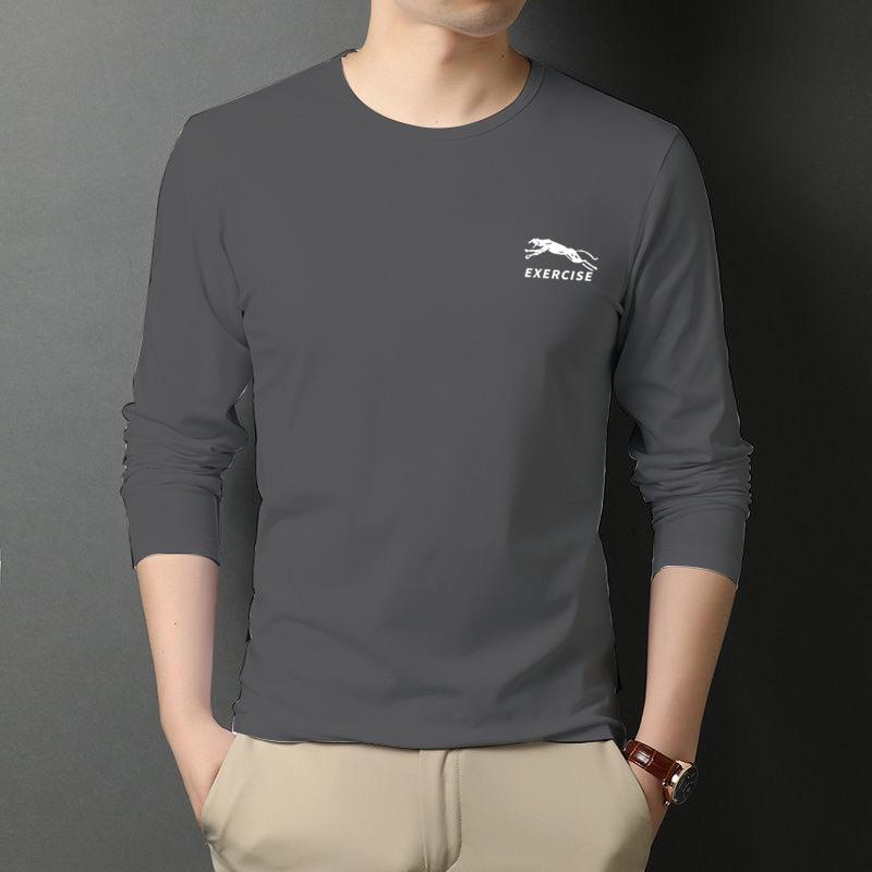 Модная мужская повседневная футболка с круглым вырезом и длинными рукавами на осень/зиму.