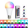 Светодиодные лампочки AC 220V E27 RGB Bombillas LED Lamp IR Remote Control Сменные цветные RGB белые ампулы Spotlight Led Bulb