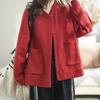 Coat for Women Cotton Autumn Winter Thickened Casual Oversize Cardigan Sweatshirt Slim-Fit Short Jacket