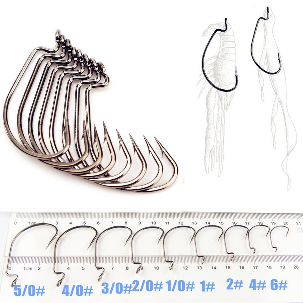 100 шт. червячный крючок, большой рыболовный крючок, рыболовный крючок из высокоуглеродистой стали, большие крючки для окуня, терминальные снасти