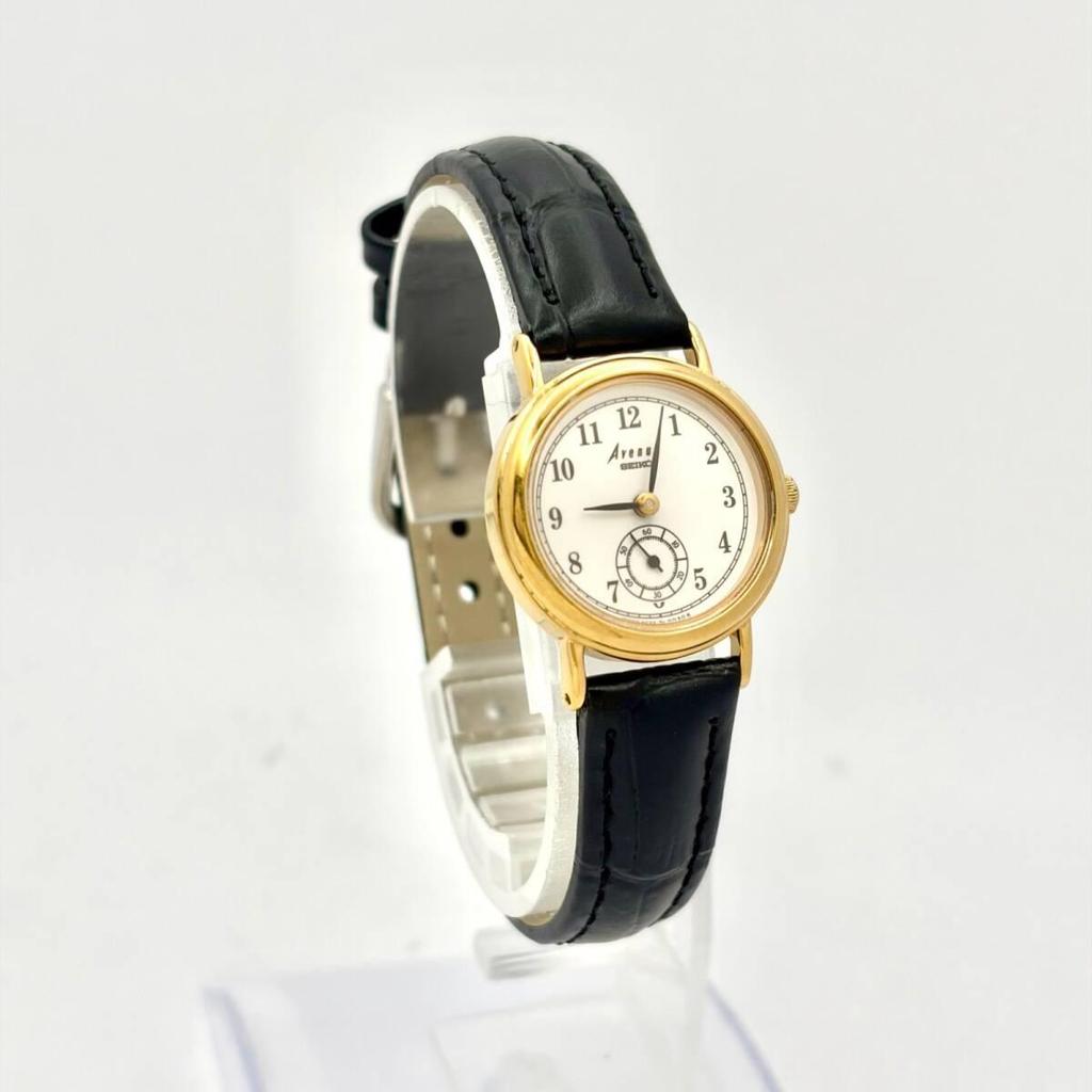 [Хорошее состояние/Новая батарея] Женские часы SEIKO Avenue Золотые Малые секунды 2K22-0020 805381 Новый ремешок