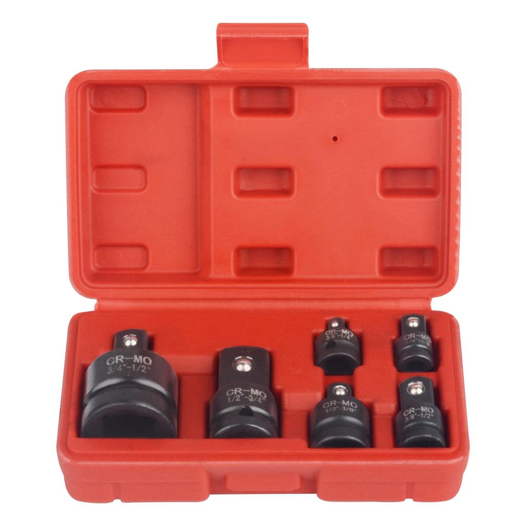 Набор из 6 шт. переходников для ударных головок с кейсом для переноски для преобразования гаечного ключа-драйвера, редуктор и повышает долговечность