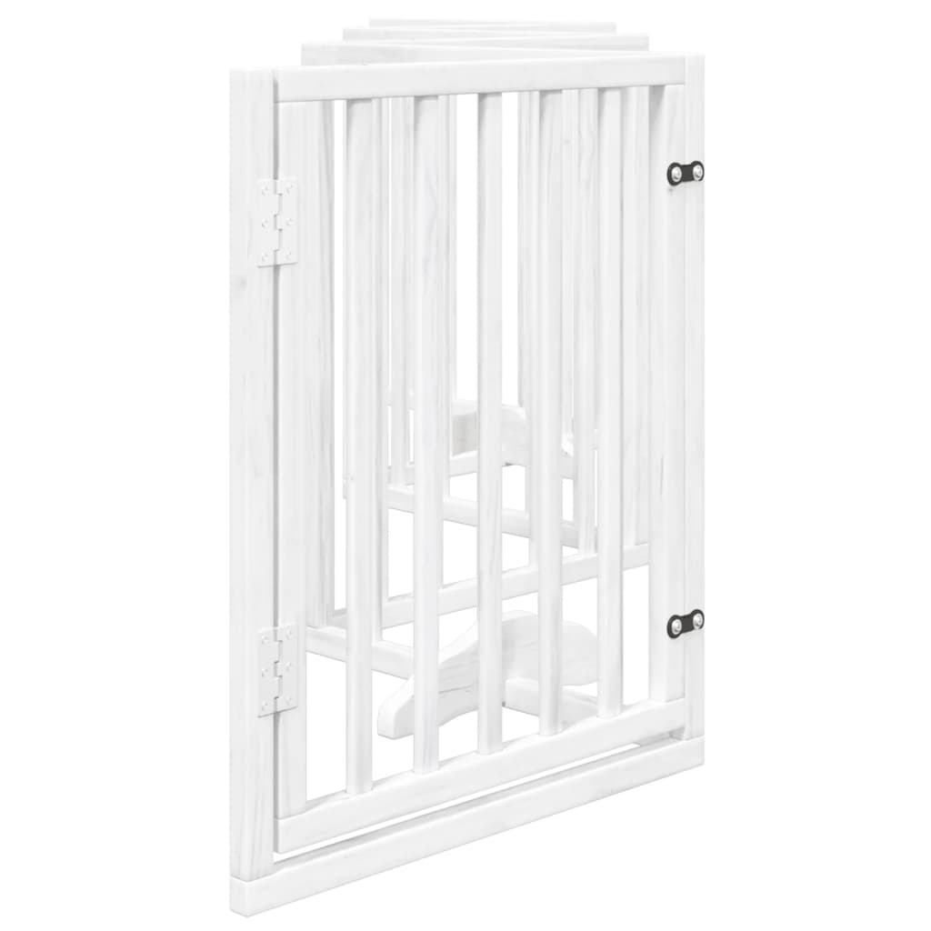 6 Piece Foldable White Dog Gate 300 cm Poplar Wood