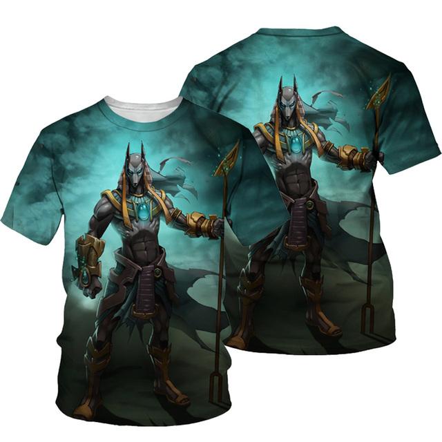 Summer Mens T-shirt Egyptian Pharaoh 3D Printed Short Sleeved Retro Style T Shirt Quick Drying Men's Round Neck Loose Tops