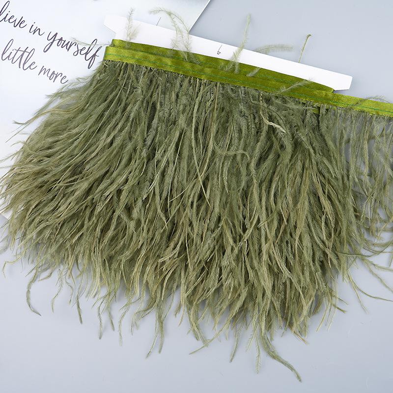 Diy Handmade Accessories Colorful Ostrich Feather Cloth Edge Decorative Accessories Clothing Accessories Wedding Skirt