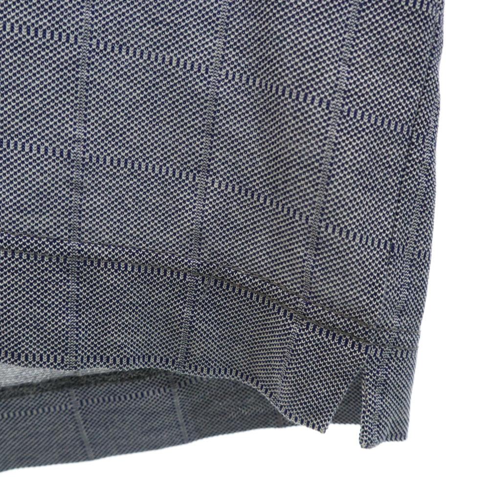 Salvatore Ferragamo Made In Italy Check Long Sleeve Polo Shirt L Gray Zip Men's Used