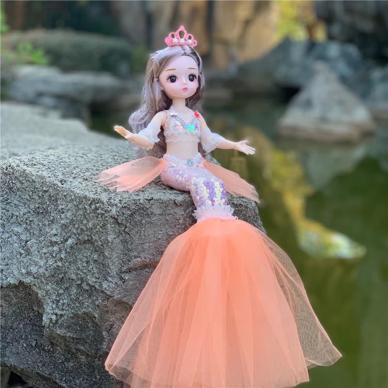30 см кукла-русалка BJD с одеждой, головные уборы, 13 суставов, модная принцесса, платье русалки для маленьких девочек, аксессуары для кукол, игрушка своими руками в подарок