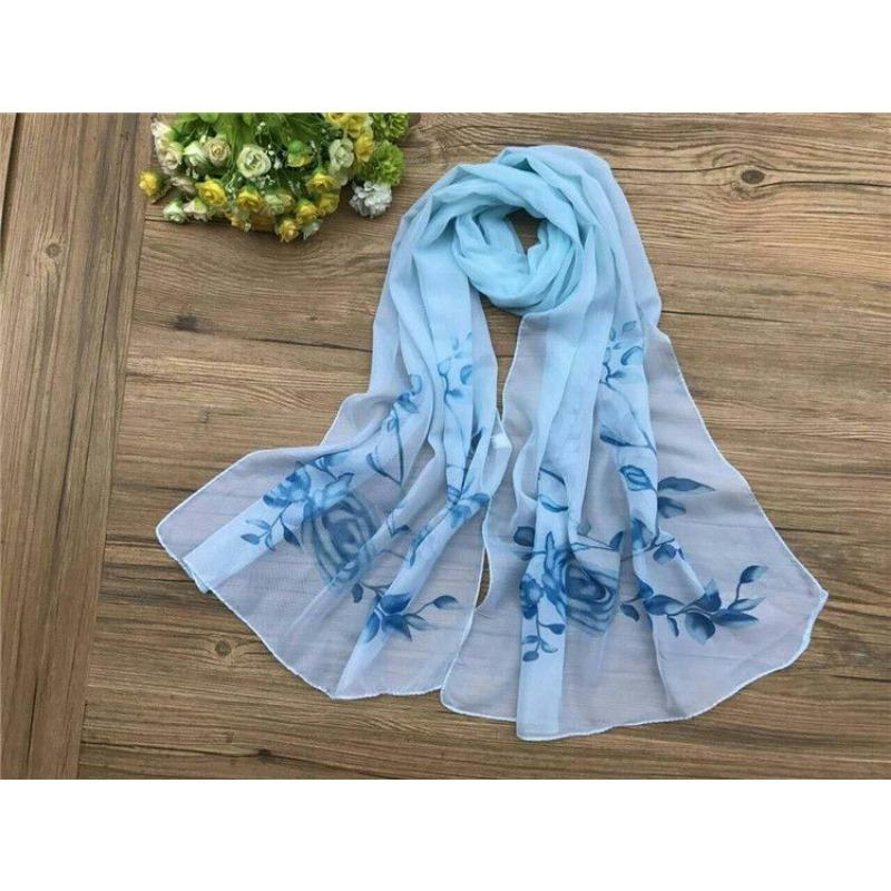 New Blackout Beach Towel Summer Air Conditioning Shawl Chiffon Scarf Temperament Celebrity Women's Gauze Scarf