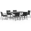 VidaXL Garden Dining Set 7 Pcs Cushions Wicker Steel 3186983