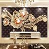 Large Mural Wallpaper 3D Black Jewel Diamond Pearl Flower European Style Living Room Bedroom TV Background Wall Painting