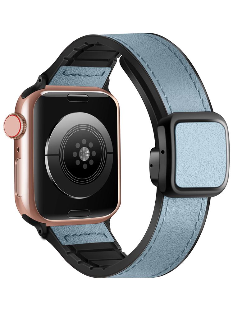 Ремешок из натуральной кожи для Apple Watch 45мм 44мм 40мм 41мм 49мм 42мм Магнитный браслет correa Серия 9 8 7 6 5 4 SE Ultra 2